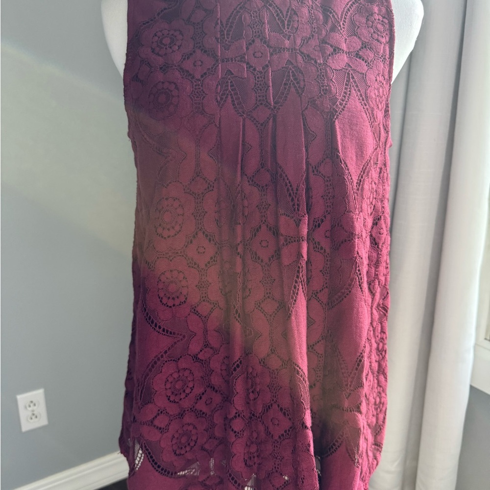 Red Damask Blouse with Elegant Floral Motifs